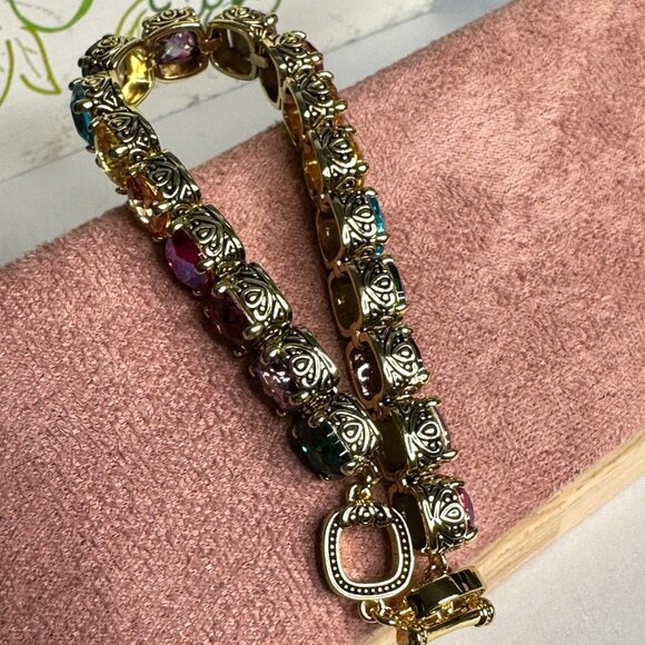 Park Lane Jewelry Light Show Baby Signature Bracelet Rainbow Crystal Gold-Tone - Picture 8 of 15